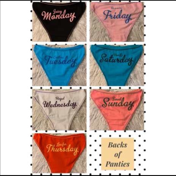 7 Piece Themed Days Of The Week Sexy Fun Panties - Picture 4 of 6